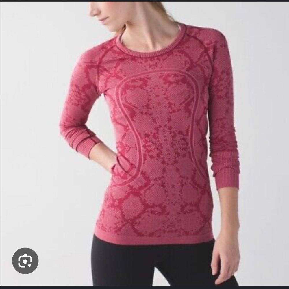 Lululemon Swiftly Tech Long Sleeve Crew Heathered Cranberry Size 8